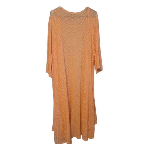 EUC Torrid Peach Geo Mesh Hilo Kimono, Size 3/4 - Picture 4 of 6